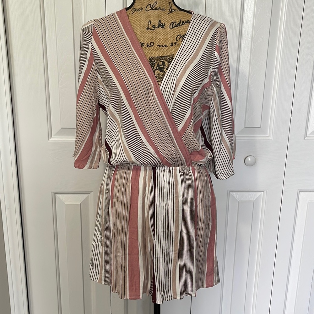 Staccato Pink and Cream V-Neck Romper
